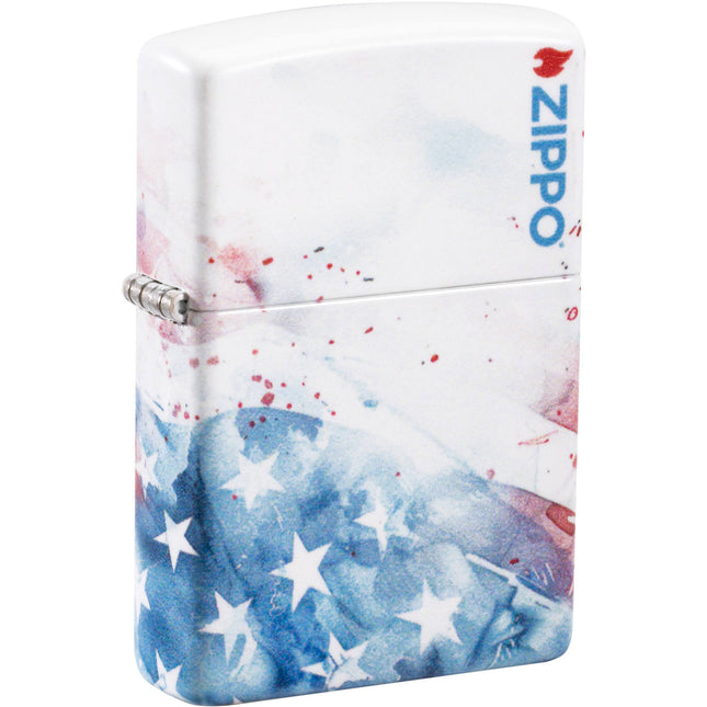 Zippo Pocket Windproof Lighter - American Flag Design 540 Matte Color Finish | 47209