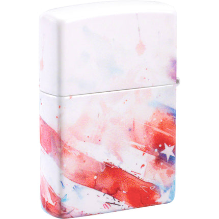 Zippo Pocket Windproof Lighter - American Flag Design 540 Matte Color Finish | 47209
