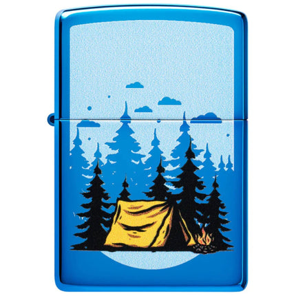 Zippo Pocket Windproof Lighter - Forest Flicker Design High Polish Blue Finish | 47214