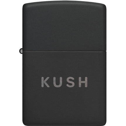 Zippo Pocket Windproof Lighter - Kush Design Black Matte with Chrome Finish | 47215