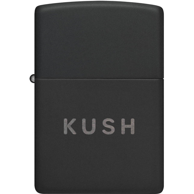Zippo Pocket Windproof Lighter - Kush Design Black Matte with Chrome Finish | 47215
