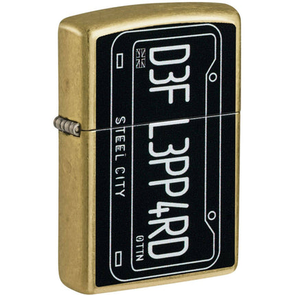 Zippo Windproof Lighter - Def Leppard Logo Color Image Design Street Brass | 47223