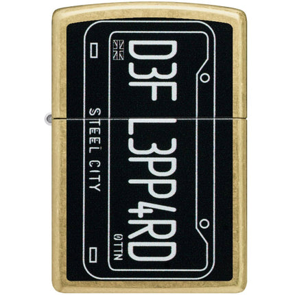 Zippo Windproof Lighter - Def Leppard Logo Color Image Design Street Brass | 47223