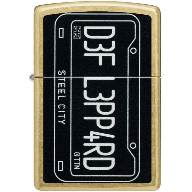 Zippo Windproof Lighter - Def Leppard Logo Color Image Design Street Brass | 47223