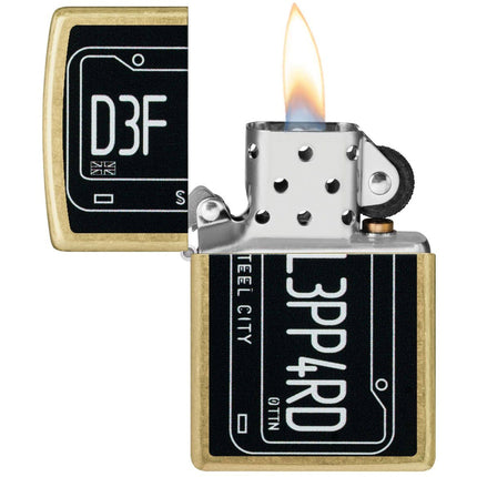 Zippo Windproof Lighter - Def Leppard Logo Color Image Design Street Brass | 47223