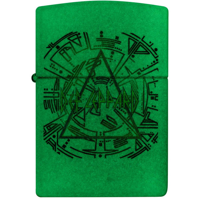 Zippo Windproof Lighter - Def Leppard Logo Design Glow-In-The-Dark Finish | 47224
