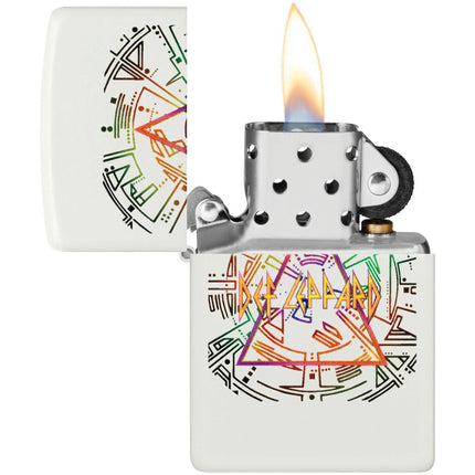 Zippo Windproof Lighter - Def Leppard Logo Design Glow-In-The-Dark Finish | 47224