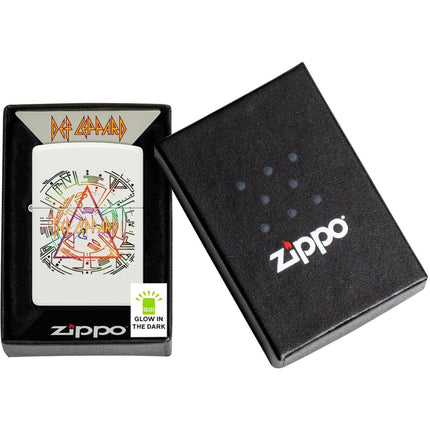 Zippo Windproof Lighter - Def Leppard Logo Design Glow-In-The-Dark Finish | 47224