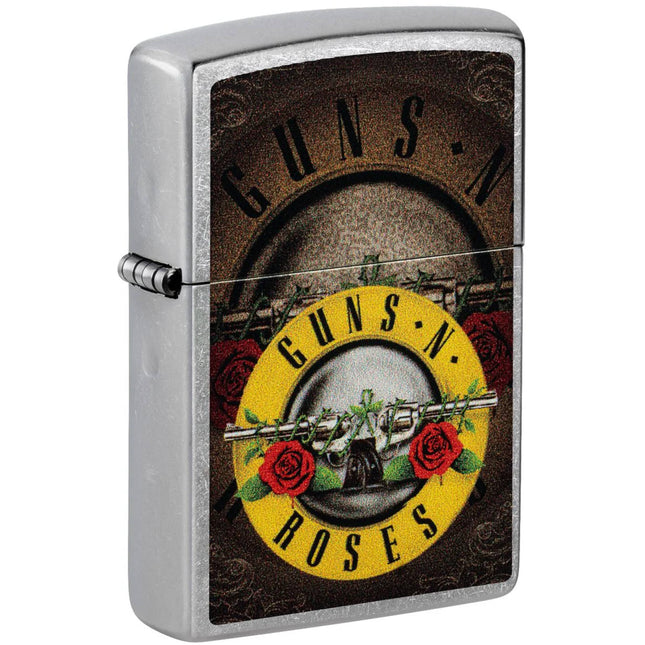 Zippo Windproof Lighter - Guns N' Roses Round Design Street Chrome Finish | 47226