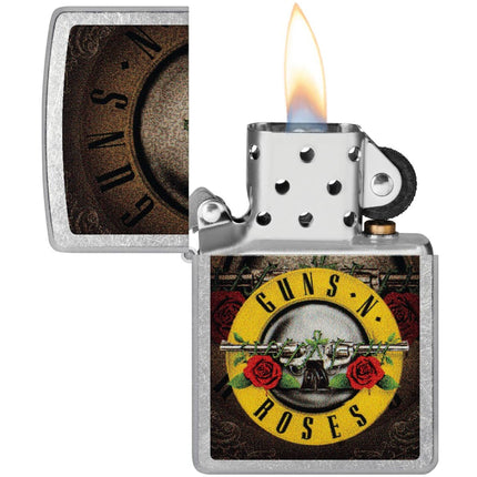 Zippo Windproof Lighter - Guns N' Roses Round Design Street Chrome Finish | 47226