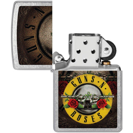 Zippo Windproof Lighter - Guns N' Roses Round Design Street Chrome Finish | 47226