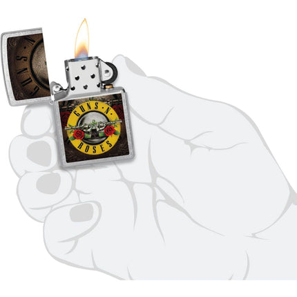 Zippo Windproof Lighter - Guns N' Roses Round Design Street Chrome Finish | 47226