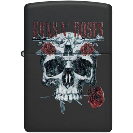 Zippo Windproof Lighter - Guns N' Roses Skull and Roses Design Black Matte | 47227
