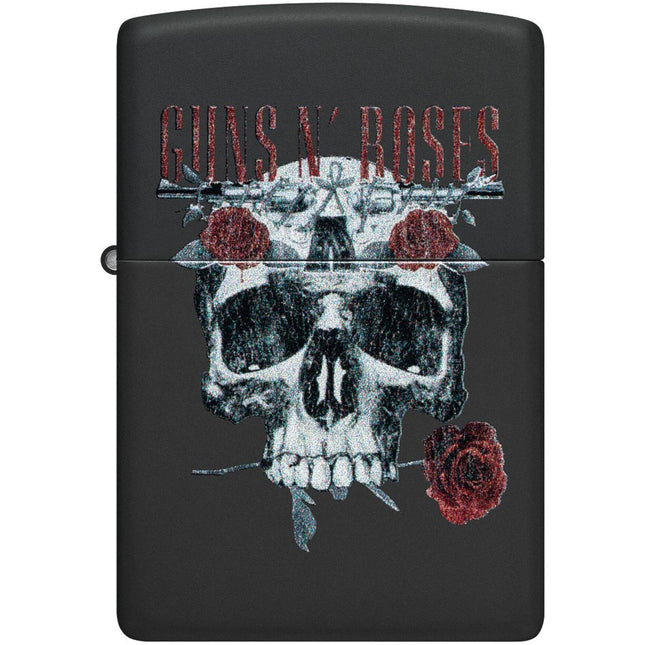 Zippo Windproof Lighter - Guns N' Roses Skull and Roses Design Black Matte | 47227