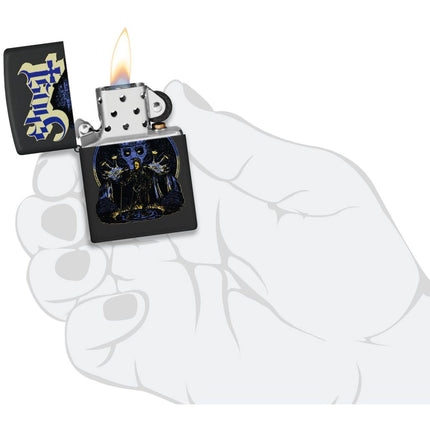 Zippo Windproof Pocket Lighter - Ghost Rock Band Design Black Matte Finish | 47234