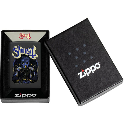 Zippo Windproof Pocket Lighter - Ghost Rock Band Design Black Matte Finish | 47234