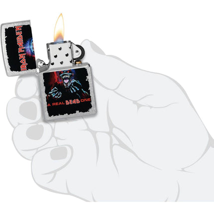 Zippo Windproof Lighter - Iron Maiden A Real Dead One Design Street Chrome | 47243