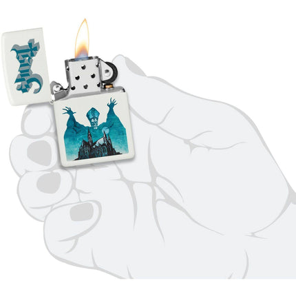 Zippo Windproof Pocket Lighter - Ghost Rock Band Design White Matte Finish | 47246