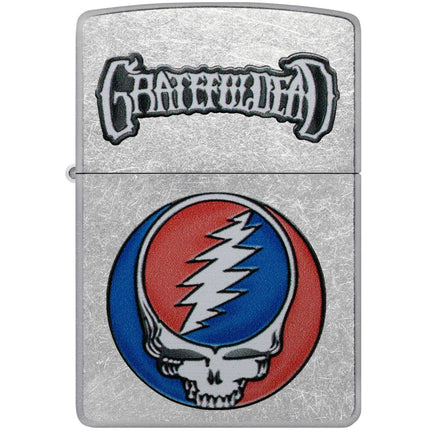 Zippo Windproof Lighter - Grateful Dead Steal Your Face Design Street Chrome | 47247