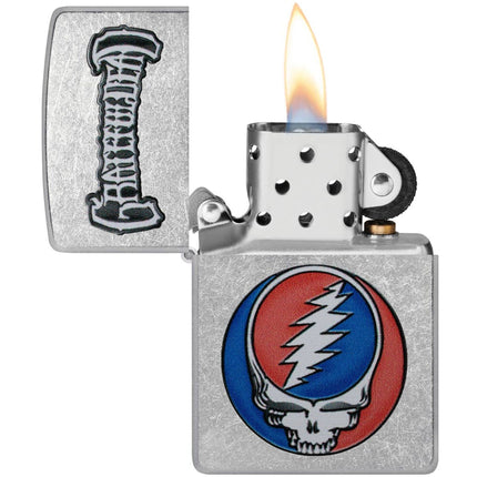 Zippo Windproof Lighter - Grateful Dead Steal Your Face Design Street Chrome | 47247