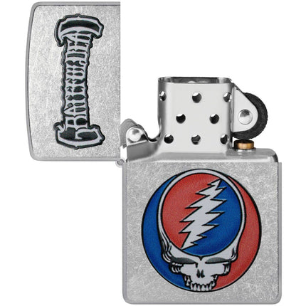 Zippo Windproof Lighter - Grateful Dead Steal Your Face Design Street Chrome | 47247