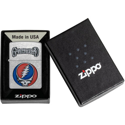 Zippo Windproof Lighter - Grateful Dead Steal Your Face Design Street Chrome | 47247