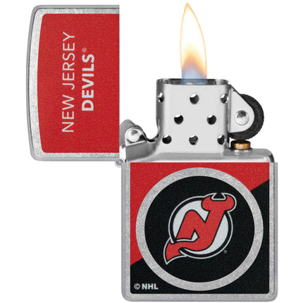 Zippo Windproof Pocket Lighter - NHL New Jersey Devils Colorblock Logo Design | 46198
