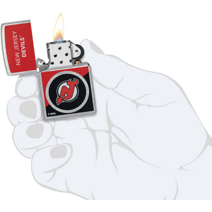 Zippo Windproof Pocket Lighter - NHL New Jersey Devils Colorblock Logo Design | 46198
