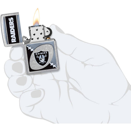 Zippo Windproof Pocket Lighter - NFL Las Vegas Raiders Chrome Logo Design | 46451