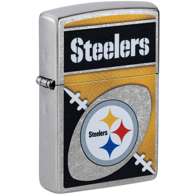 Zippo Windproof Pocket Lighter - NFL Pittsburgh Steelers Chrome Logo Design | 46461
