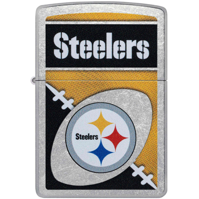 Zippo Windproof Pocket Lighter - NFL Pittsburgh Steelers Chrome Logo Design | 46461