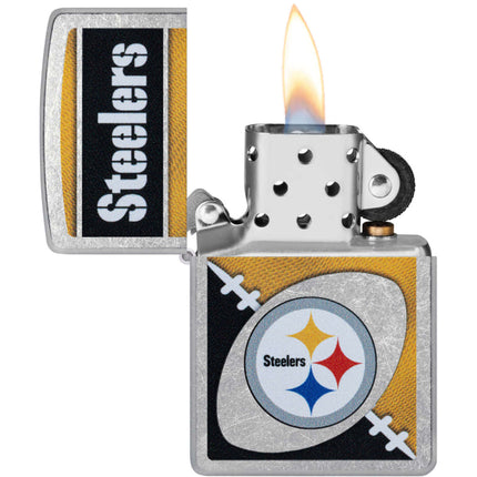 Zippo Windproof Pocket Lighter - NFL Pittsburgh Steelers Chrome Logo Design | 46461