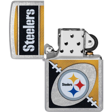 Zippo Windproof Pocket Lighter - NFL Pittsburgh Steelers Chrome Logo Design | 46461