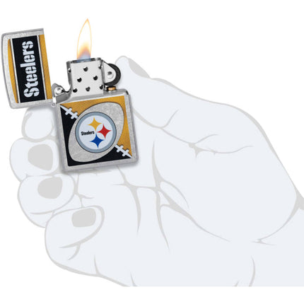 Zippo Windproof Pocket Lighter - NFL Pittsburgh Steelers Chrome Logo Design | 46461