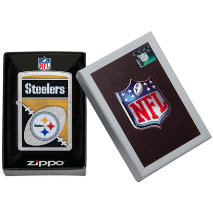 Zippo Windproof Pocket Lighter - NFL Pittsburgh Steelers Chrome Logo Design | 46461