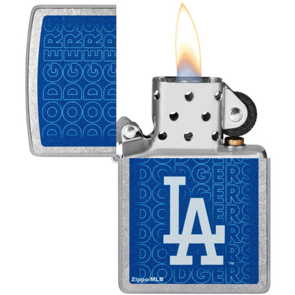 Zippo Windproof Pocket Lighter - MLB Los Angeles Dodgers Chrome Logo Design | 46543