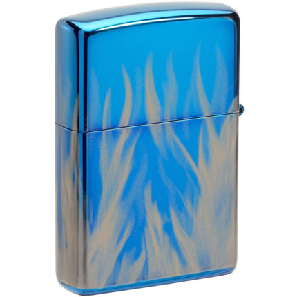 Zippo Windproof Lighter - Harley Davidson Flames Design High Polish Blue | 49469