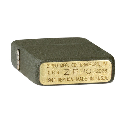 Zippo Windproof Pocket Lighter - Founder's Day 2026 Green Crackle Over Brass | 47426