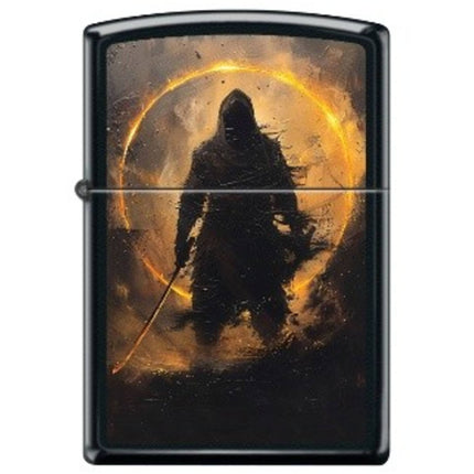 Zippo Windproof Pocket Lighter - Ninja Silhouette Dark Black Matte | XC320