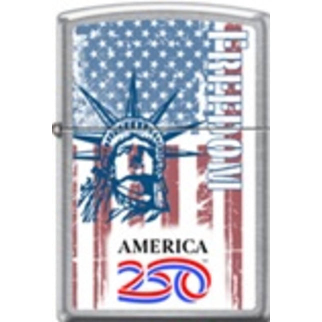 Zippo Windproof Pocket Lighter - America Lady Liberty Freedom Street Chrome | XC235
