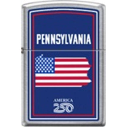 Zippo Windproof Pocket Lighter - America Pennsylvania Street Chrome Metal | XC546
