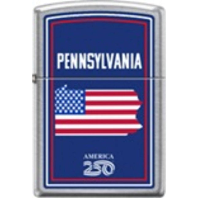 Zippo Windproof Pocket Lighter - America Pennsylvania Street Chrome Metal | XC546