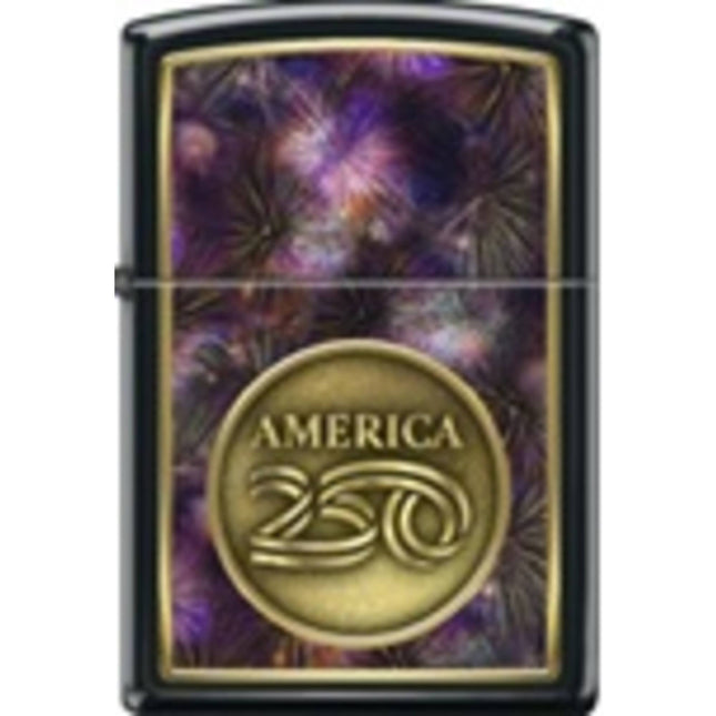 Zippo Windproof Pocket Lighter - America Gold Coin Black Matte Metal | XC237