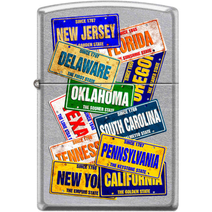 Zippo Windproof Pocket Lighter - License Plate Street Chrome Metal | XC345