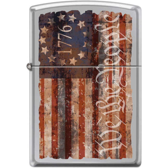 Zippo Windproof Pocket Lighter - Americana Design High Polish Chrome Metal | XC364