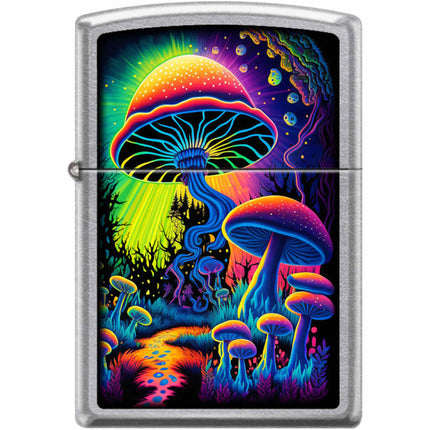 Zippo Windproof Pocket Lighter - Magic Mushroom Street Chrome Metal | XC368
