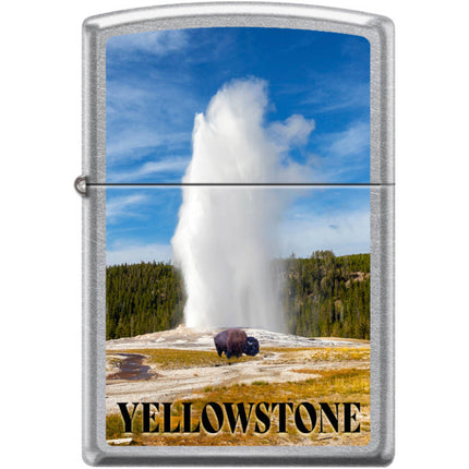 Zippo Windproof Pocket Lighter - Old Faithful and Bison Street Chrome Metal | XC369