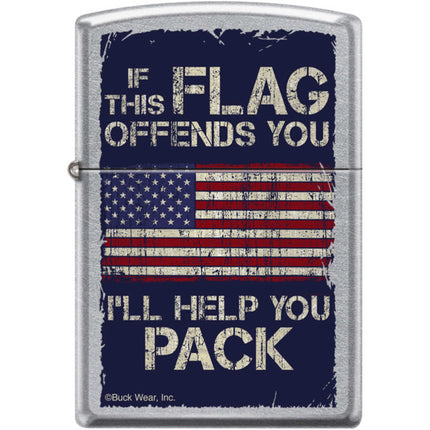 Zippo Windproof Pocket Lighter - Buck Wear Ill Help You Pack Street Chrome | XC379