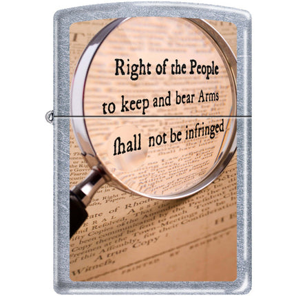 Zippo Windproof Pocket Lighter - Second Amendment Bill Of R Street Chrome | XC390