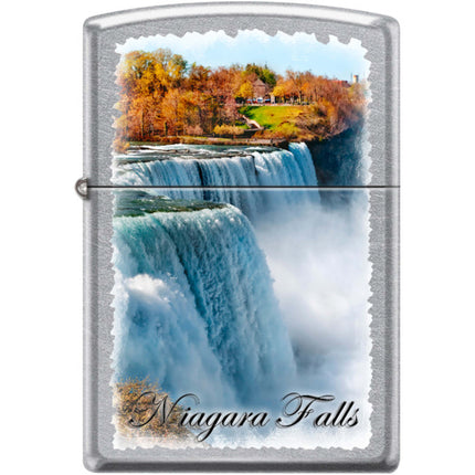 Zippo Windproof Pocket Lighter - Niagra Falls Street Chrome Metal | XC408